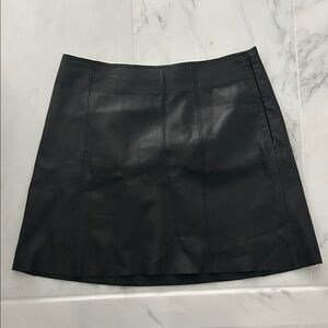 sleek and stylish, black leather mini skirt from Susan Monaco, trendy